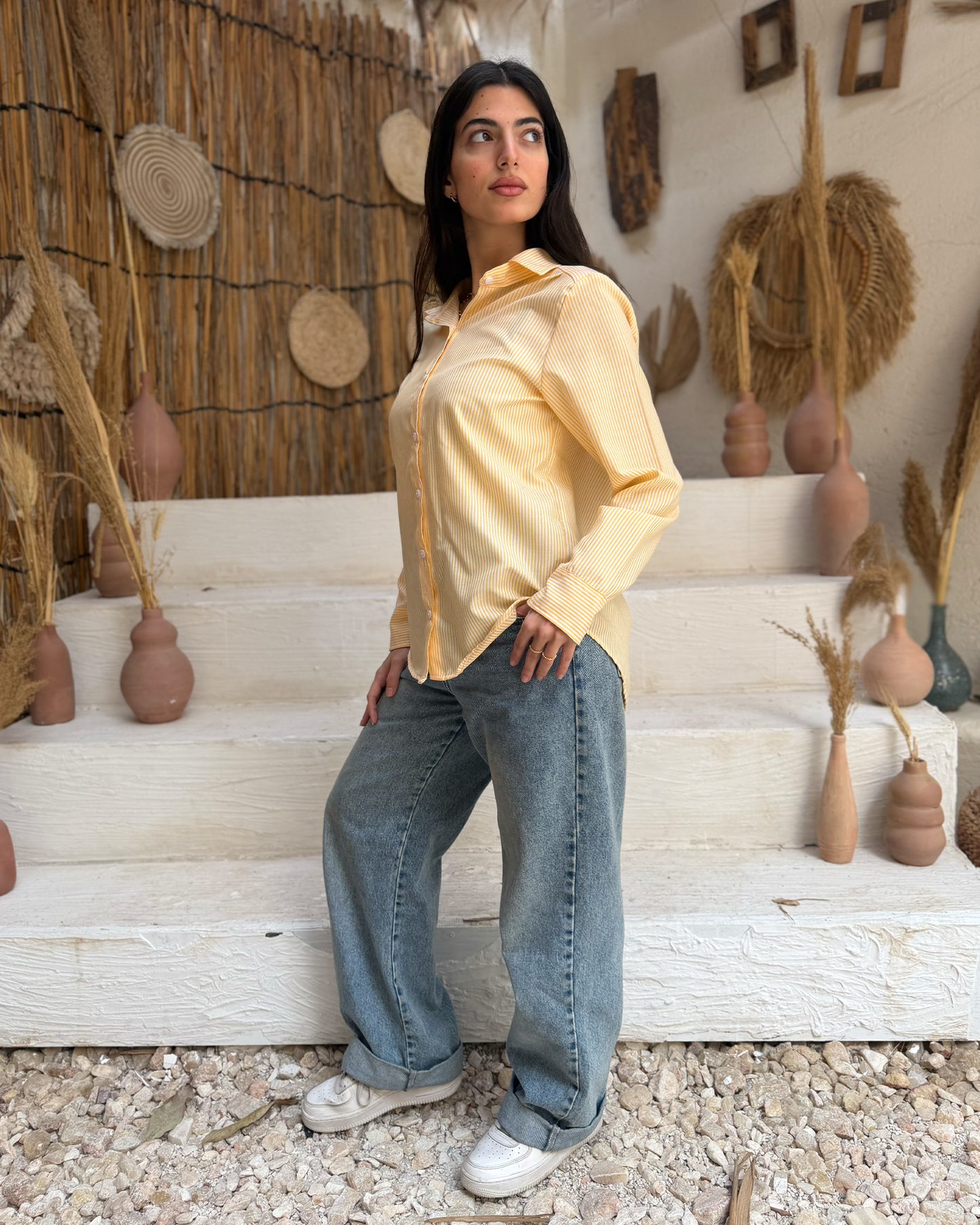 Yellow Pinstriped Shirt