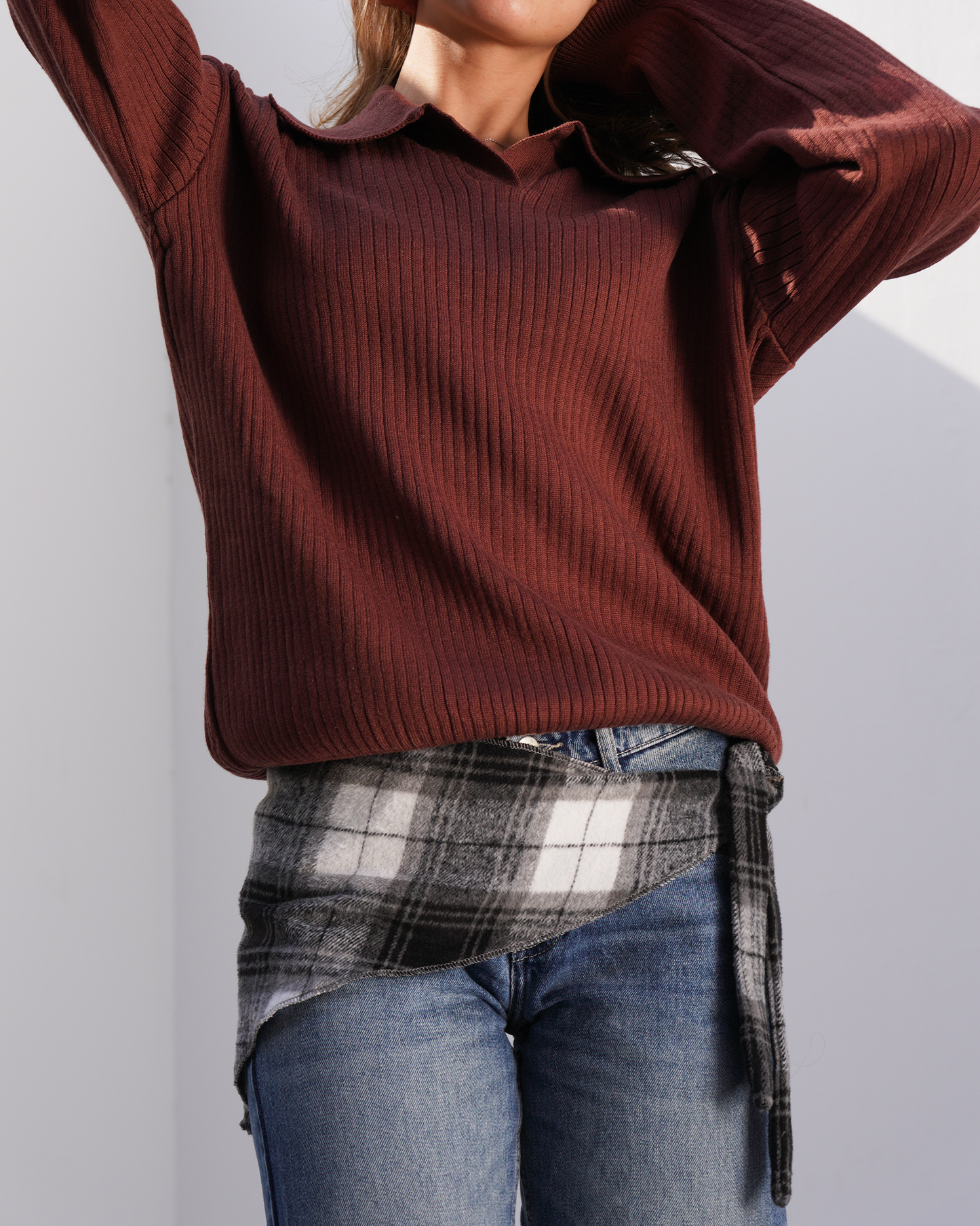 Grey Flannel Scarf Belt