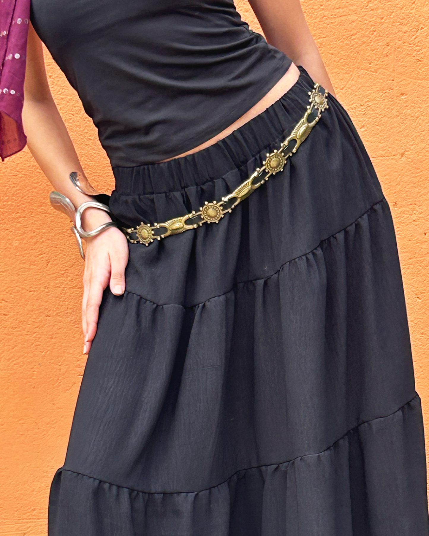 Black Boho Belt