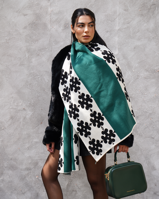 Green Clubs Knit Scarf