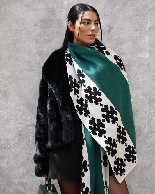 Green Clubs Knit Scarf