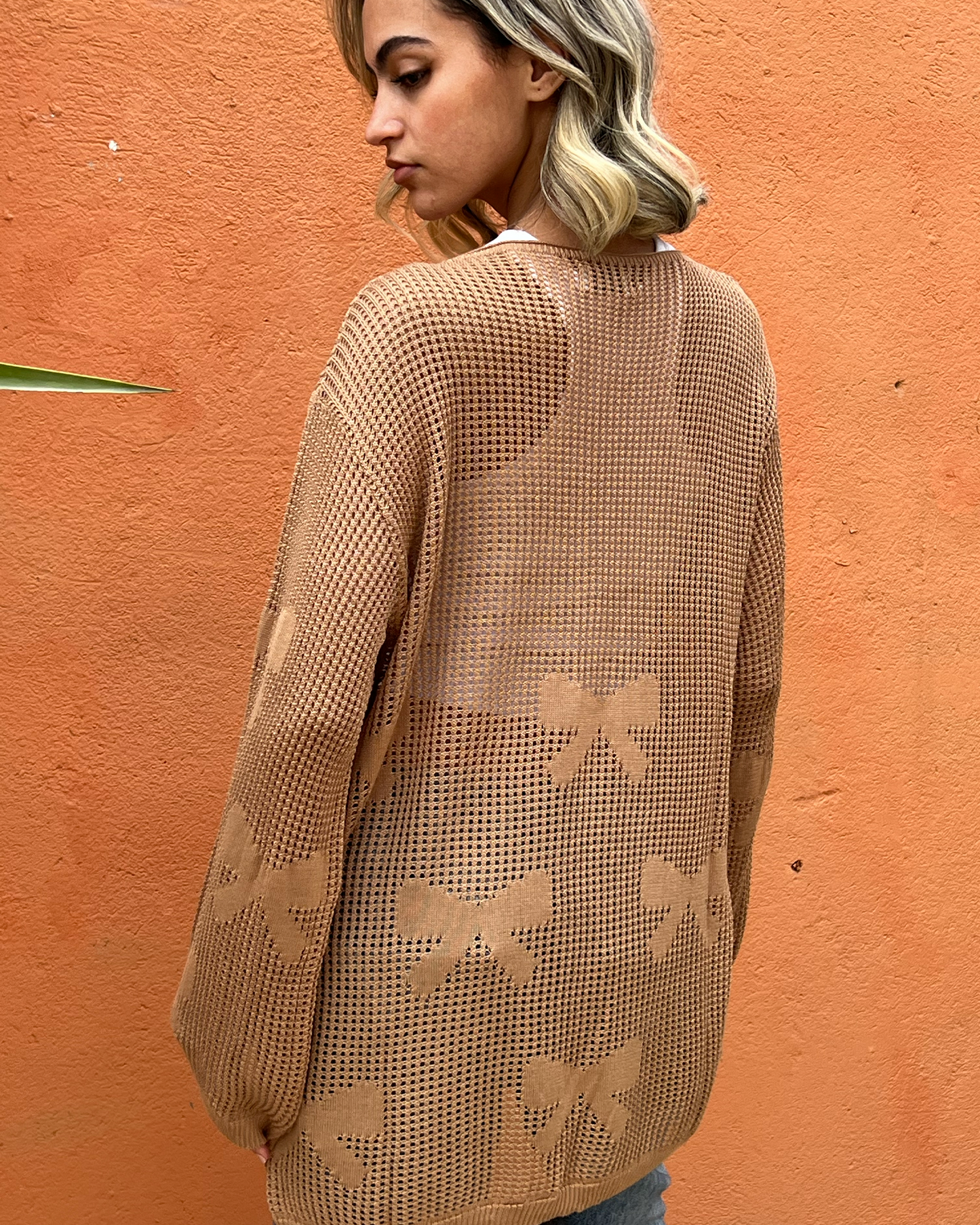 Brown Bow Tie Cardigan