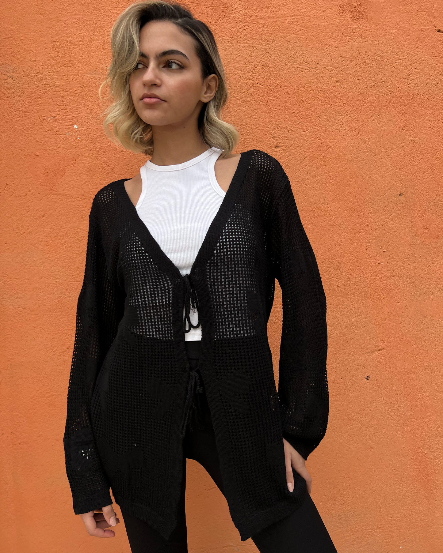 Black Bow Tie Cardigan