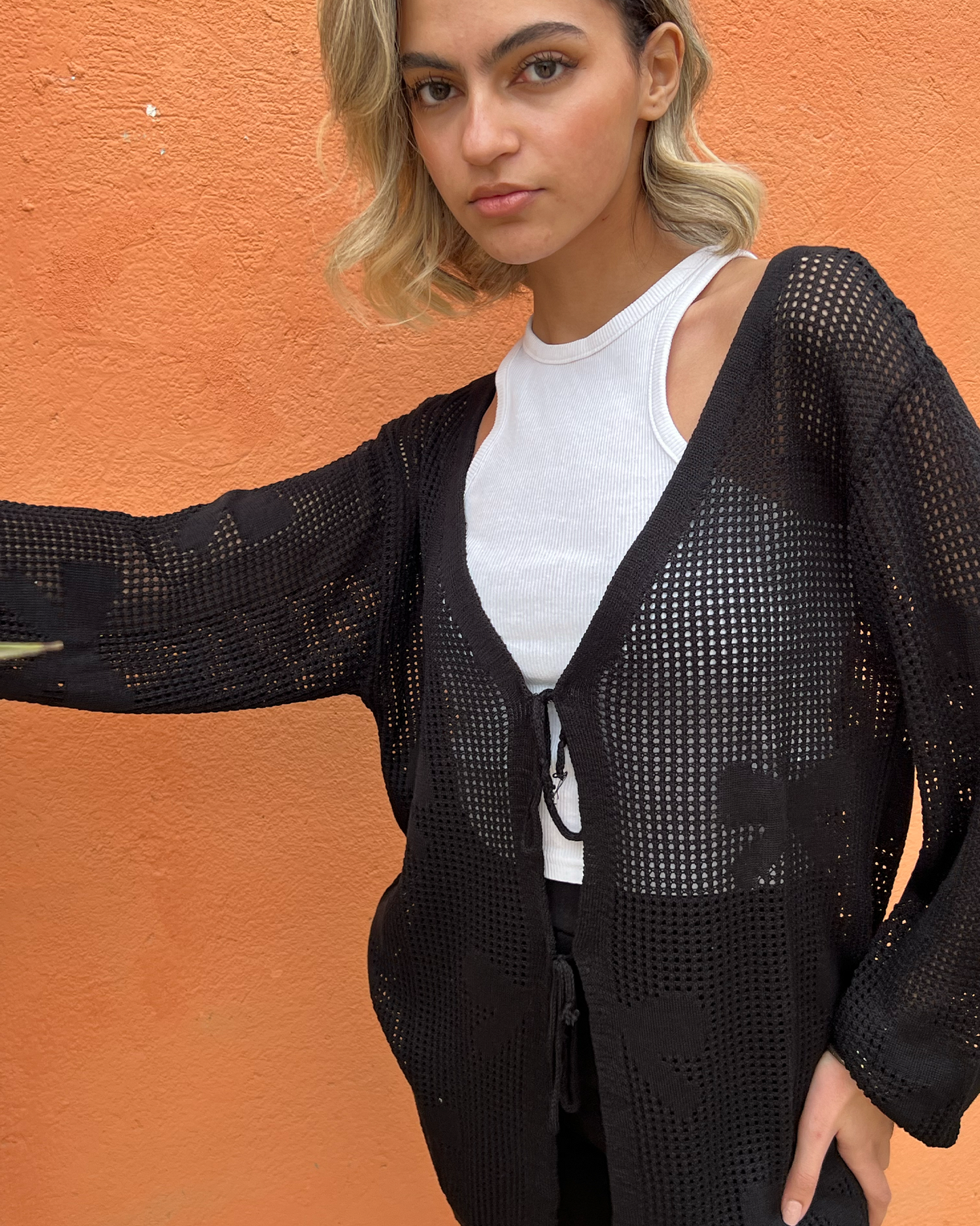 Black Bow Tie Cardigan
