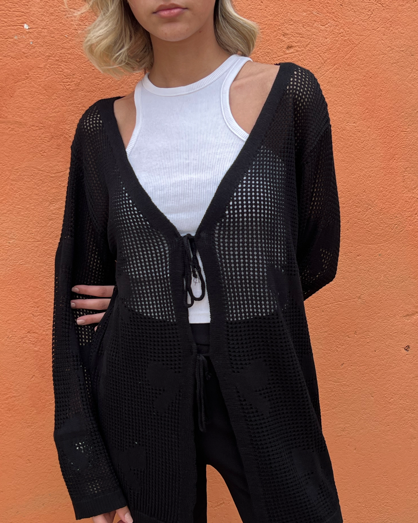 Black Bow Tie Cardigan