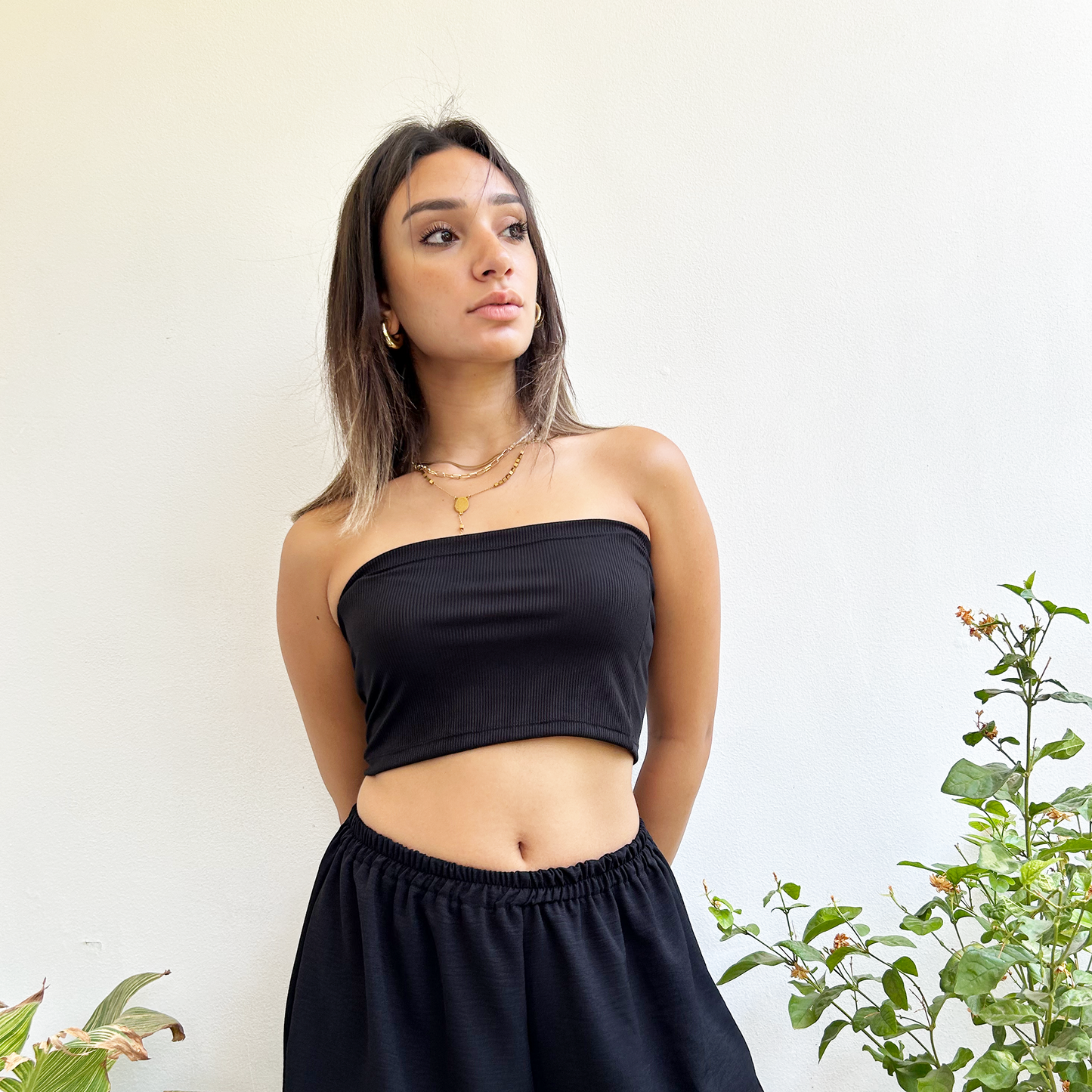 Black Ribbed Tube Top