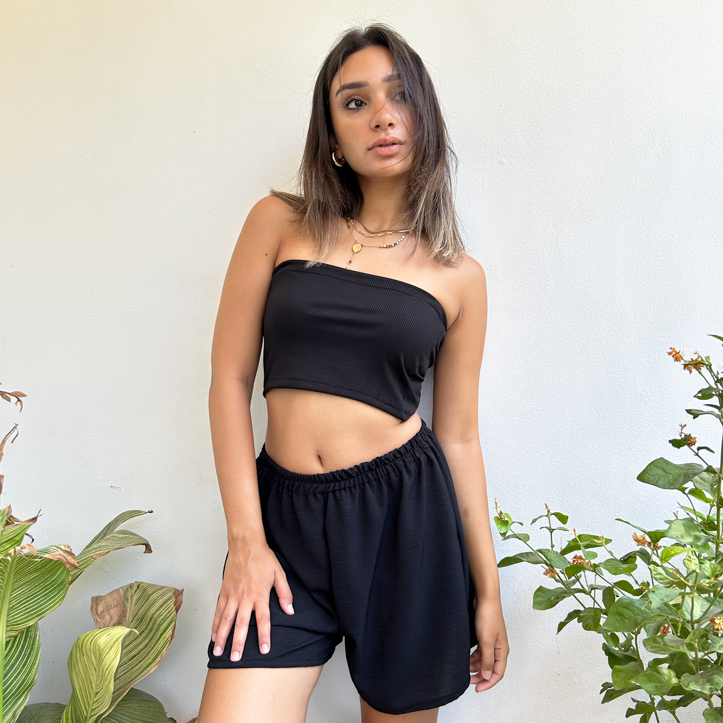 Black Ribbed Tube Top