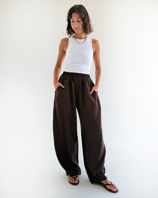 Brown Balloon Pants