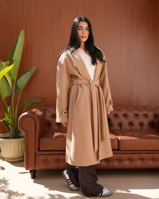 Beige Wrap Coat