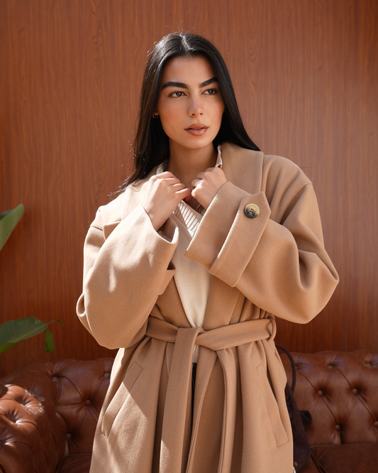 Beige Wrap Coat