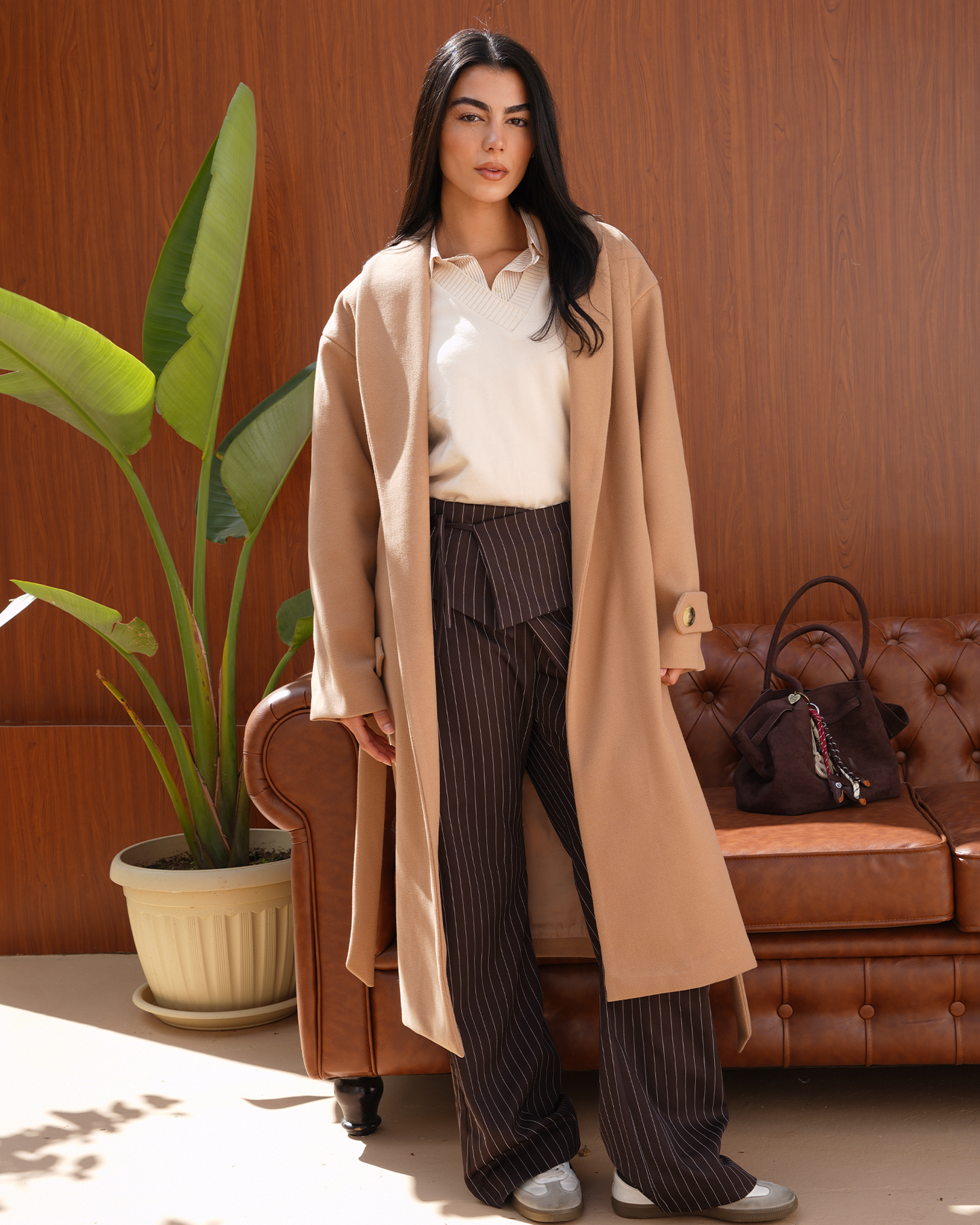 Beige Wrap Coat