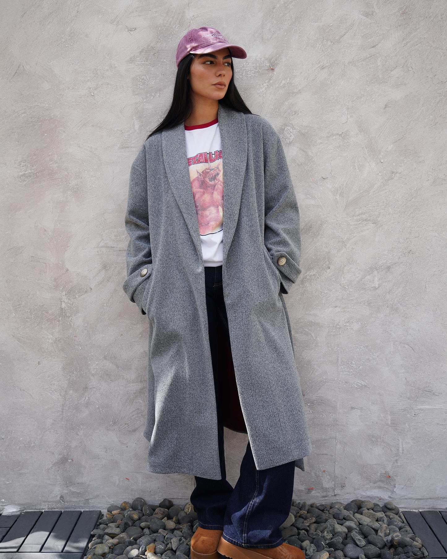 Grey Wrap Coat