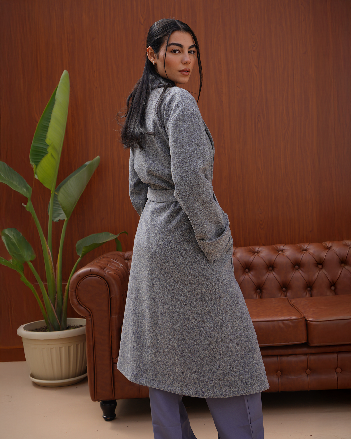 Grey Wrap Coat