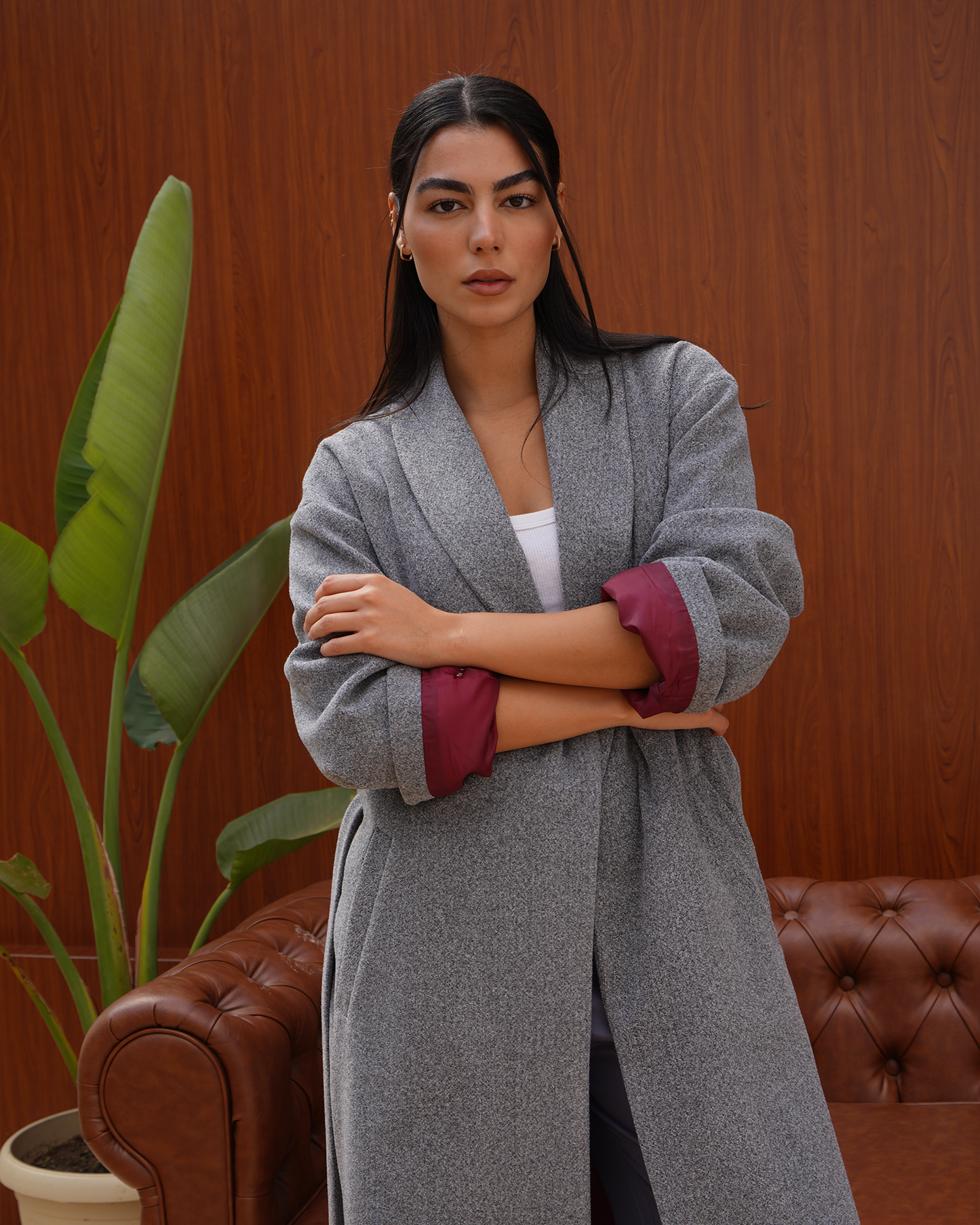 Grey Wrap Coat