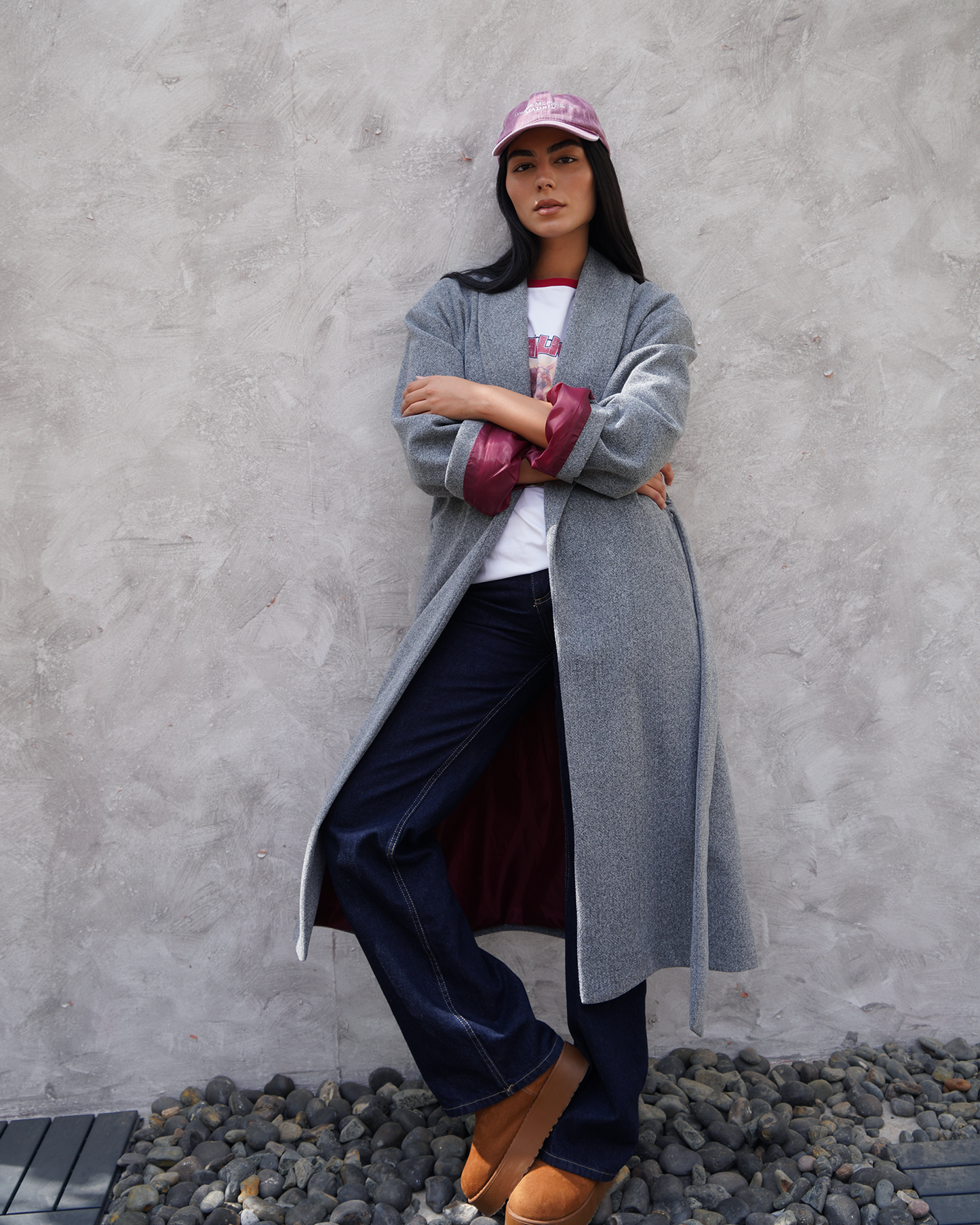 Grey Wrap Coat