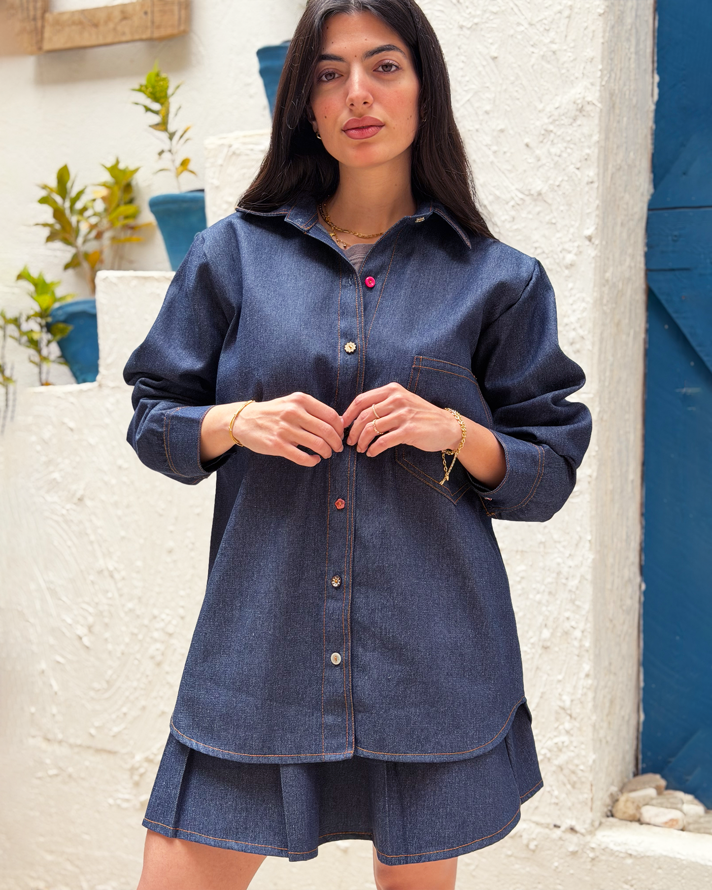 Dark Denim Oversized Shirt