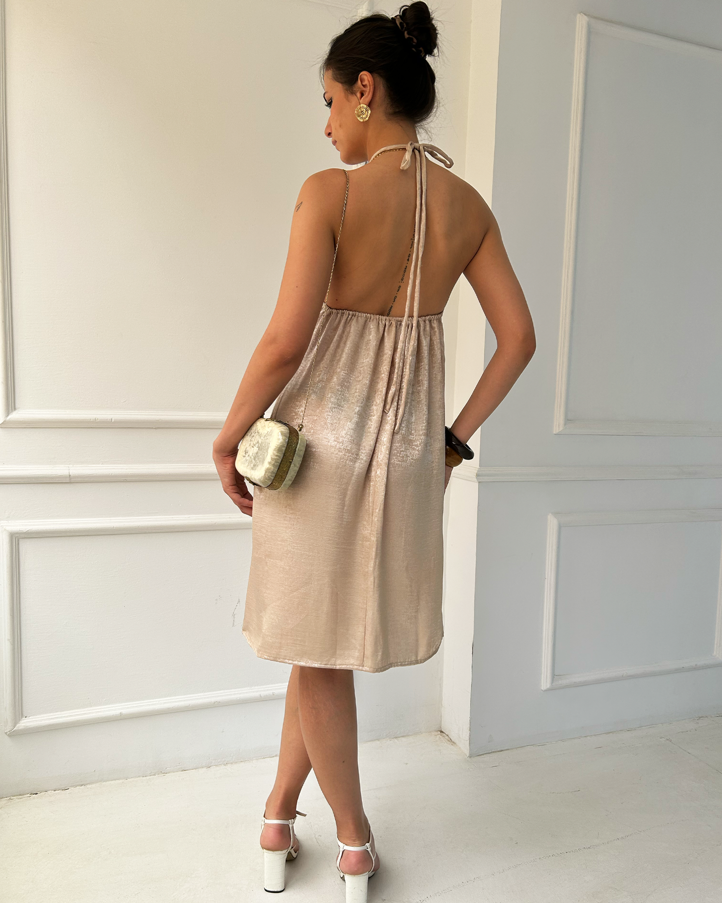 Gold Halter dress