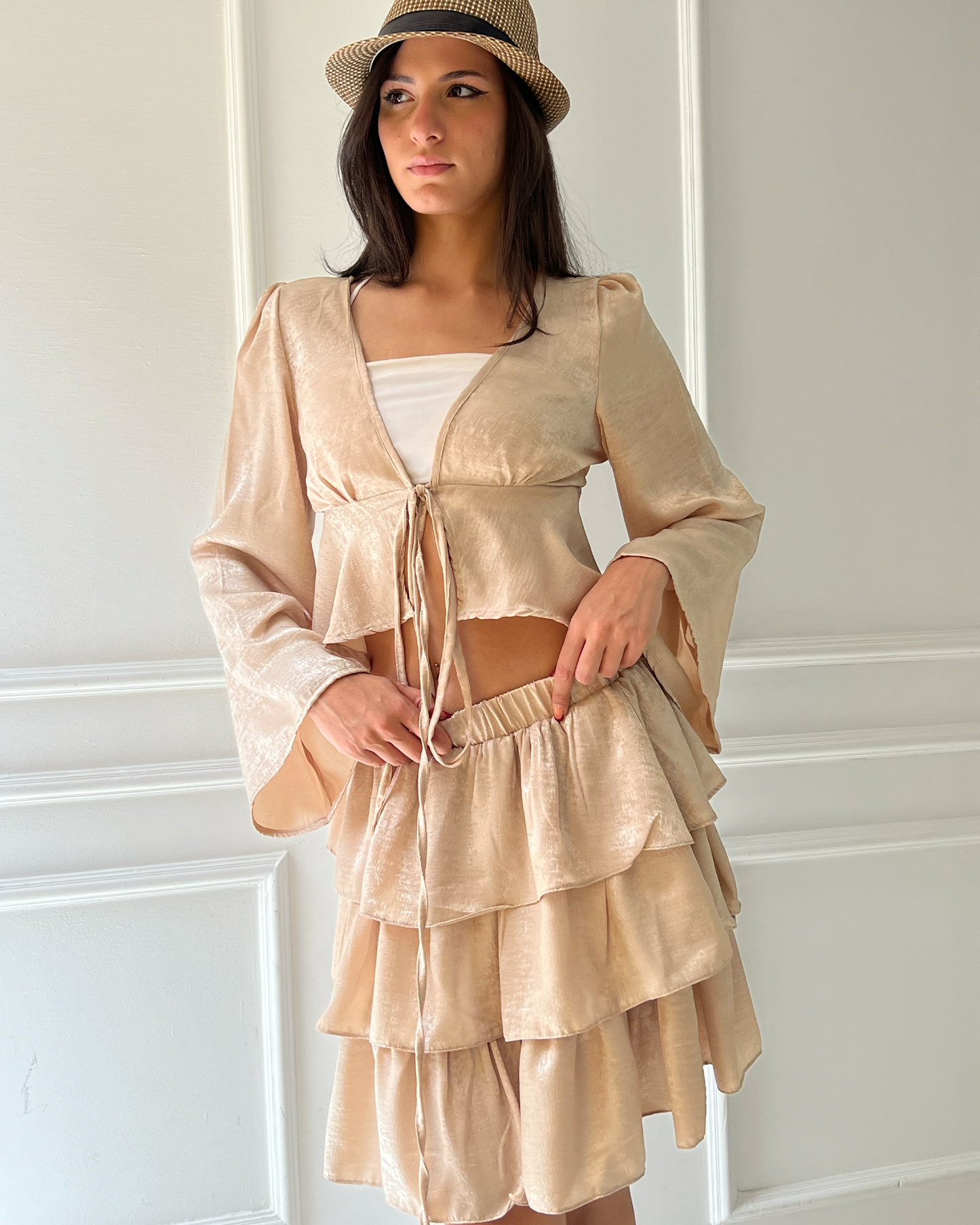 Gold Ruffled Skirt