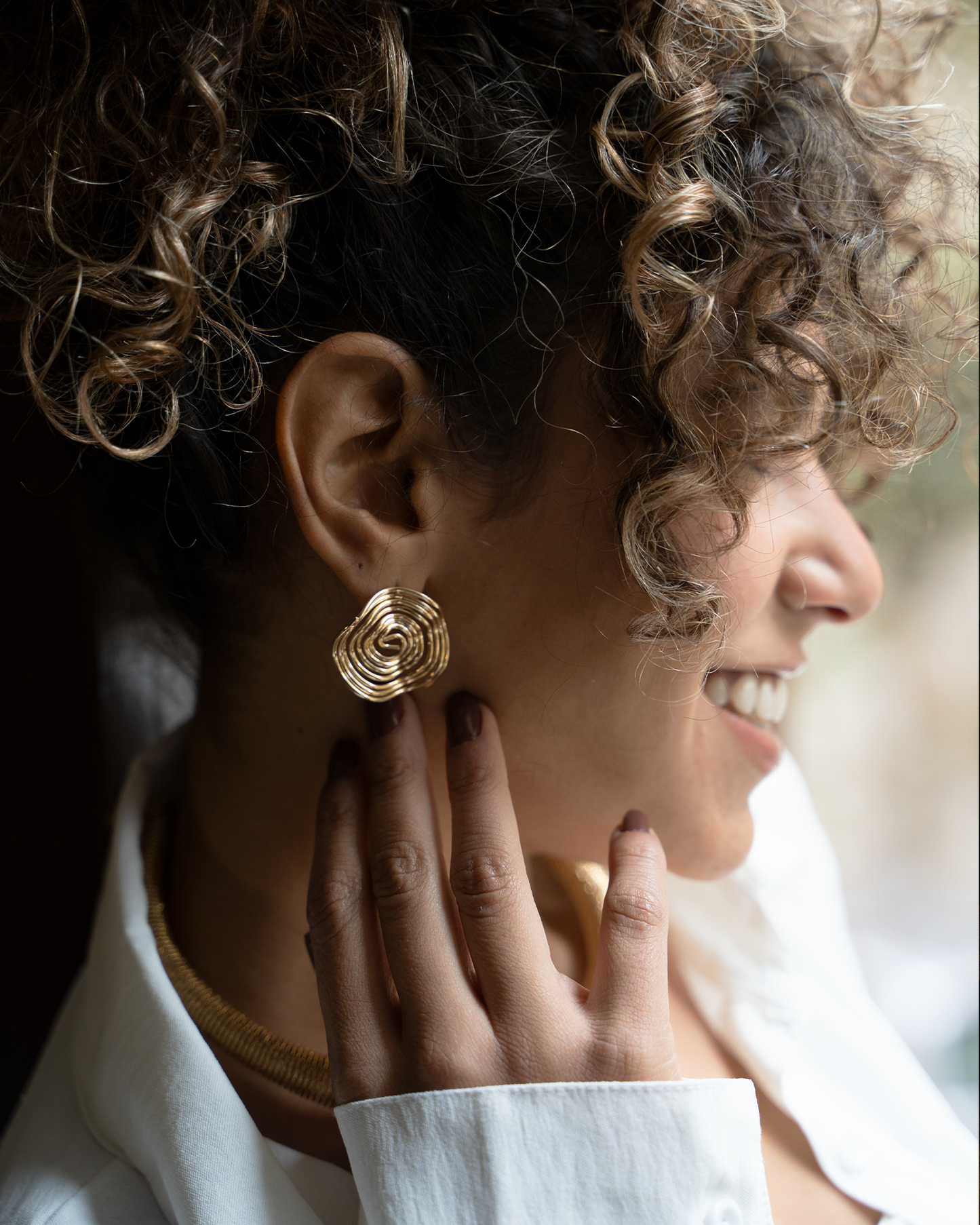 Gold Swirl Earrings