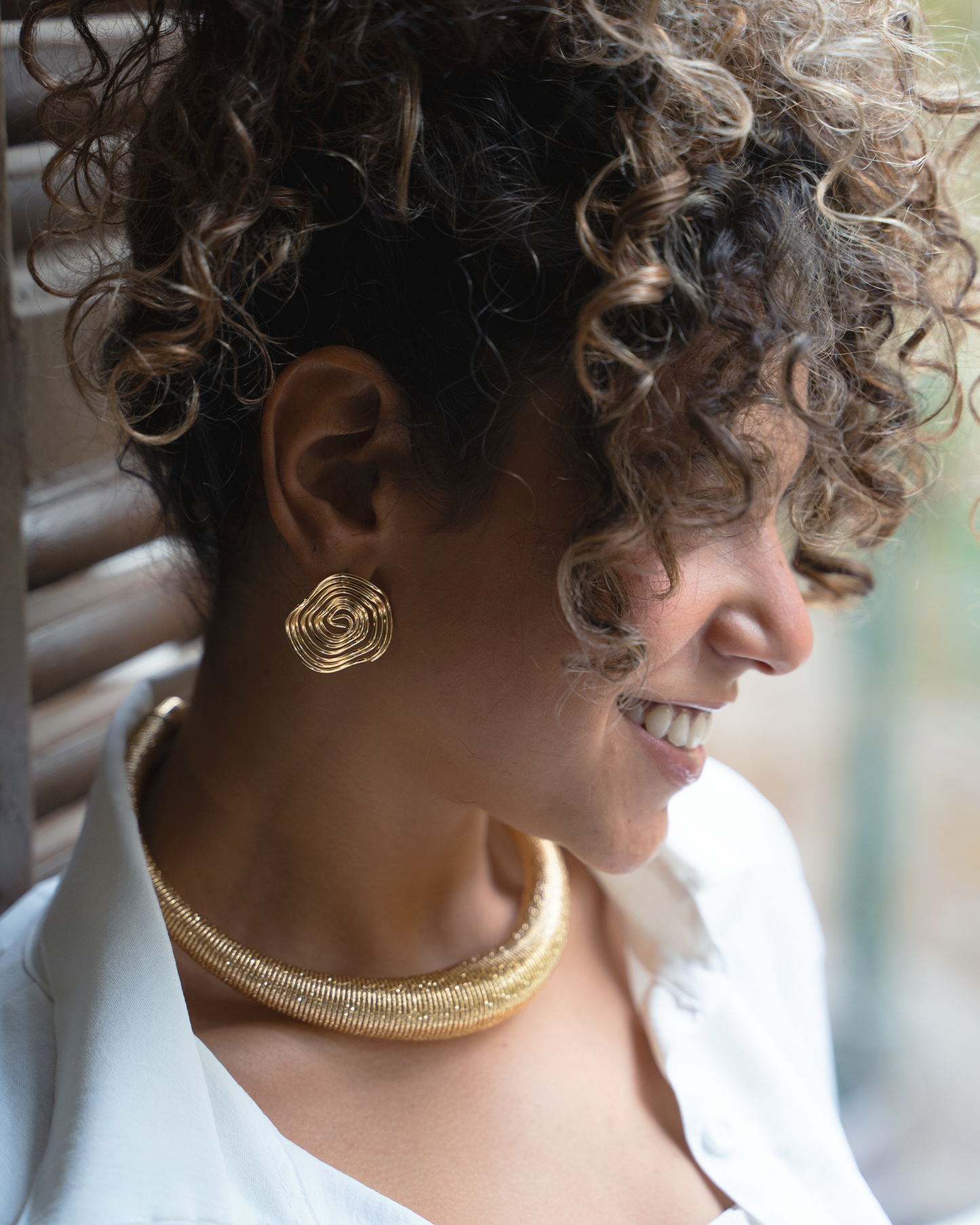 Gold Swirl Earrings