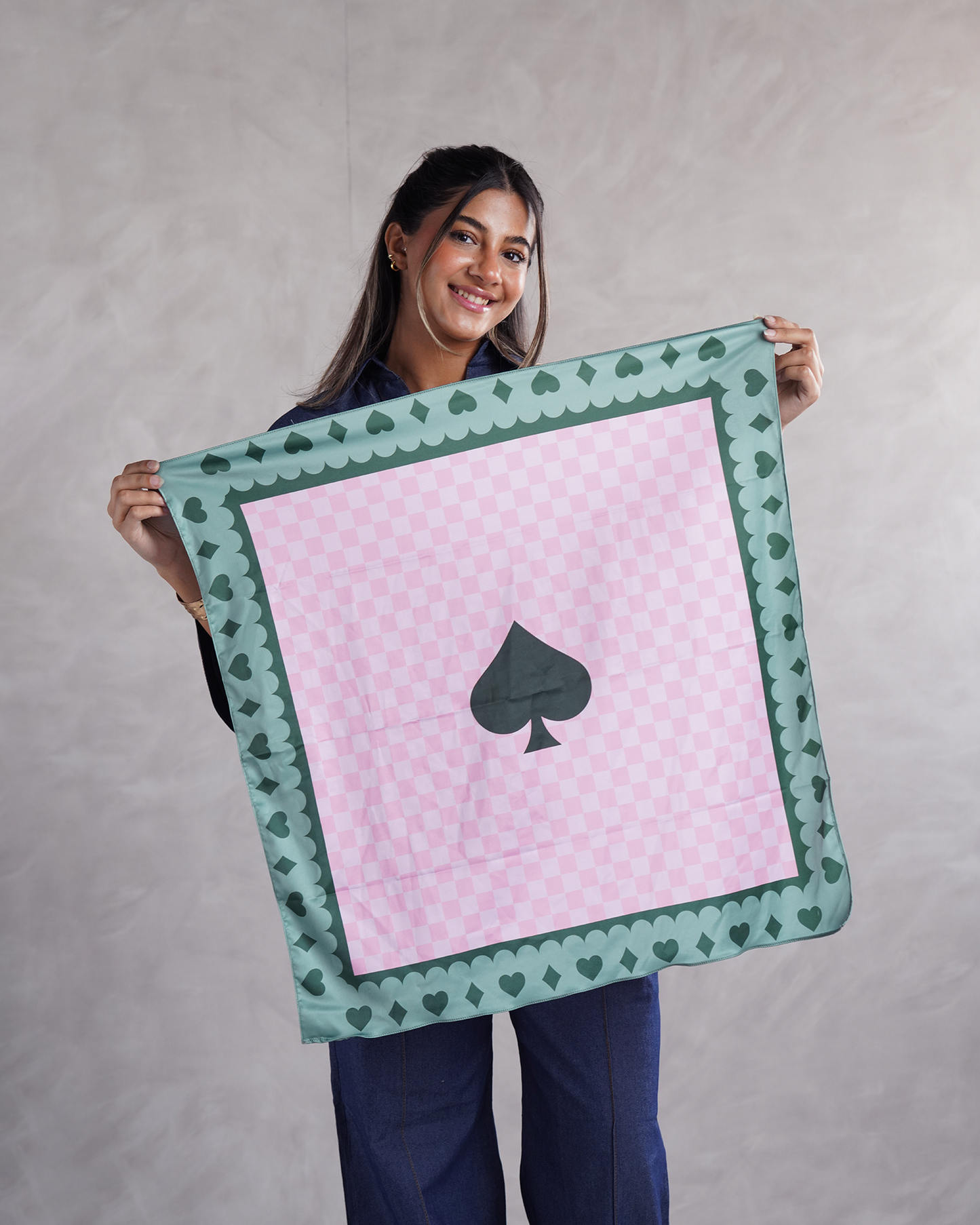 Spade Checkered Scarf