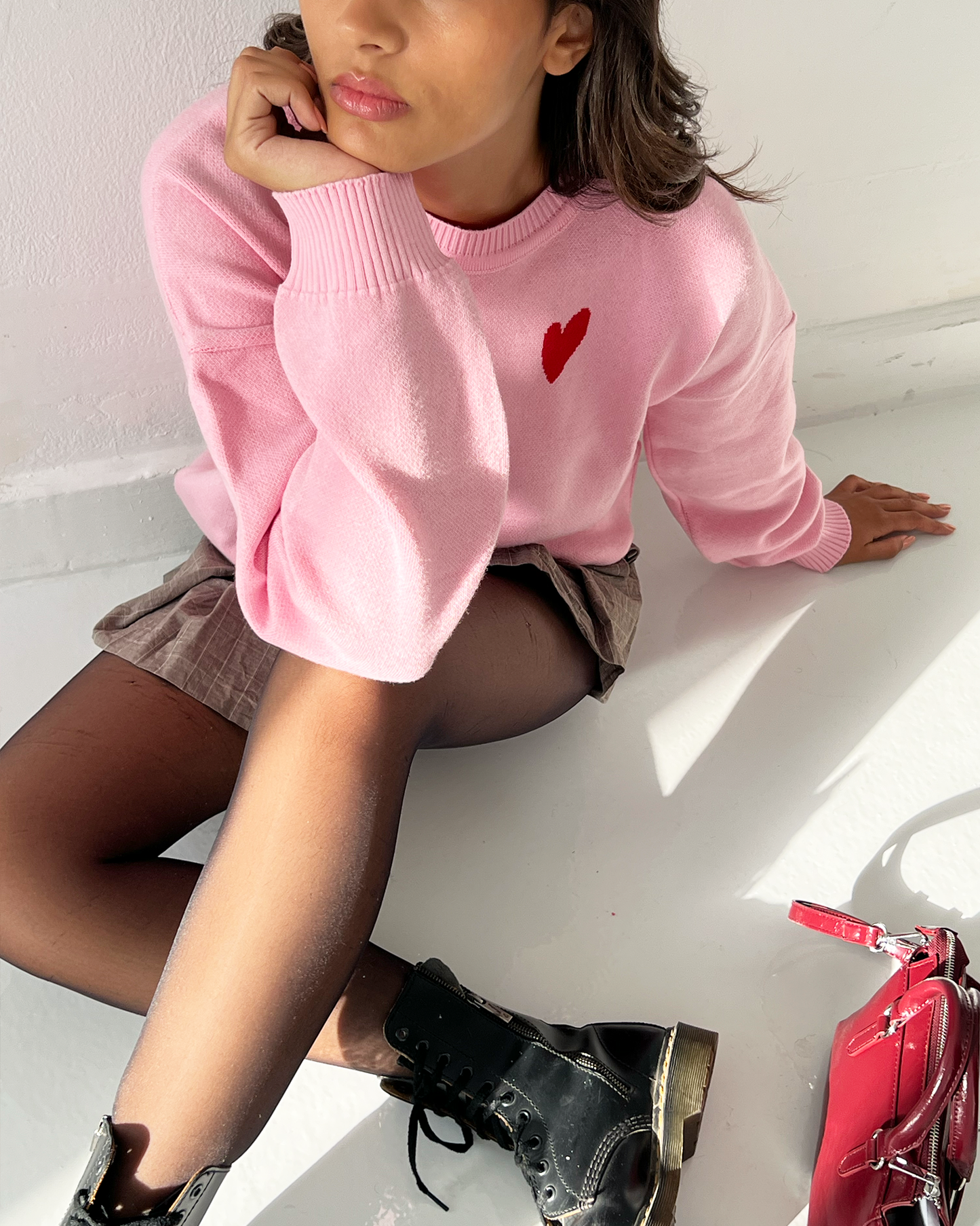Pink Heart Sweater