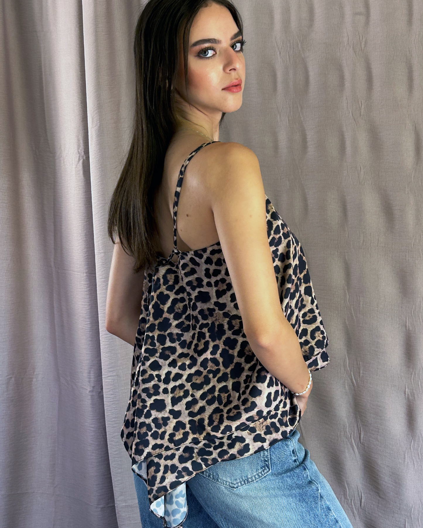 Leopard Tie Flowy Top