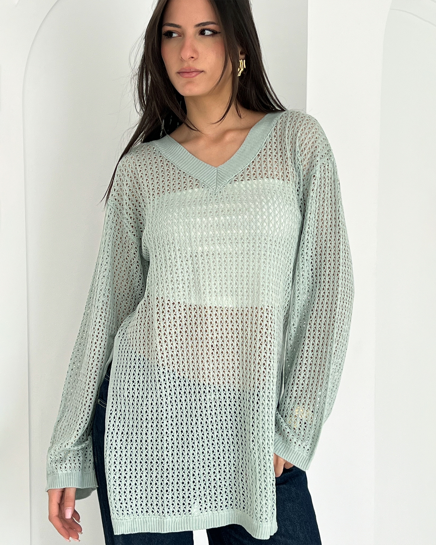 Mint Summer Knit top