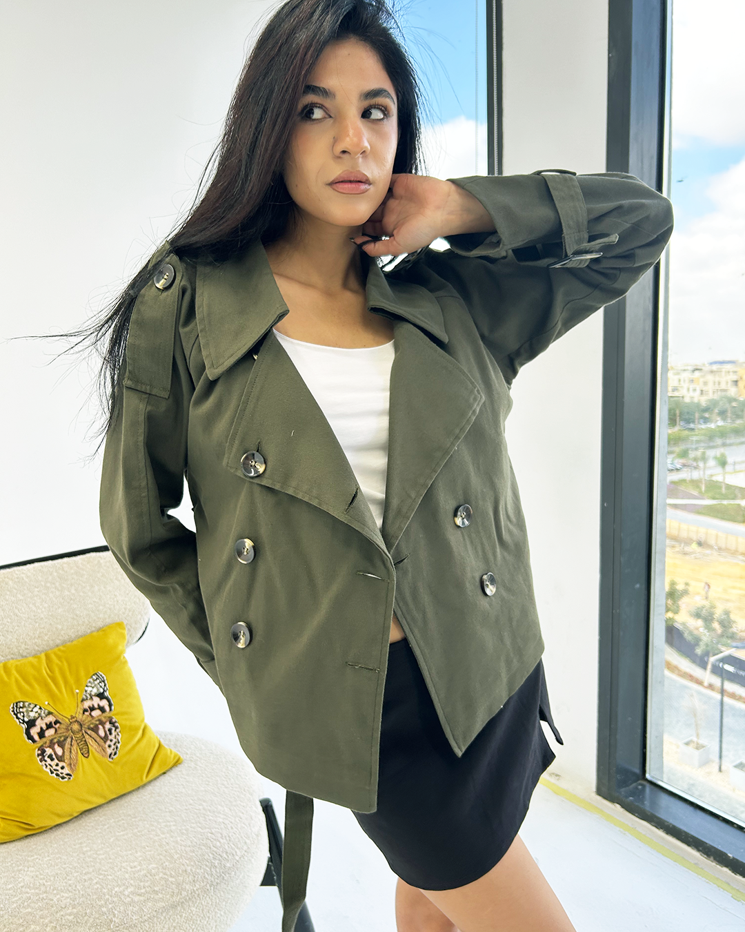 Olive Trench Jacket