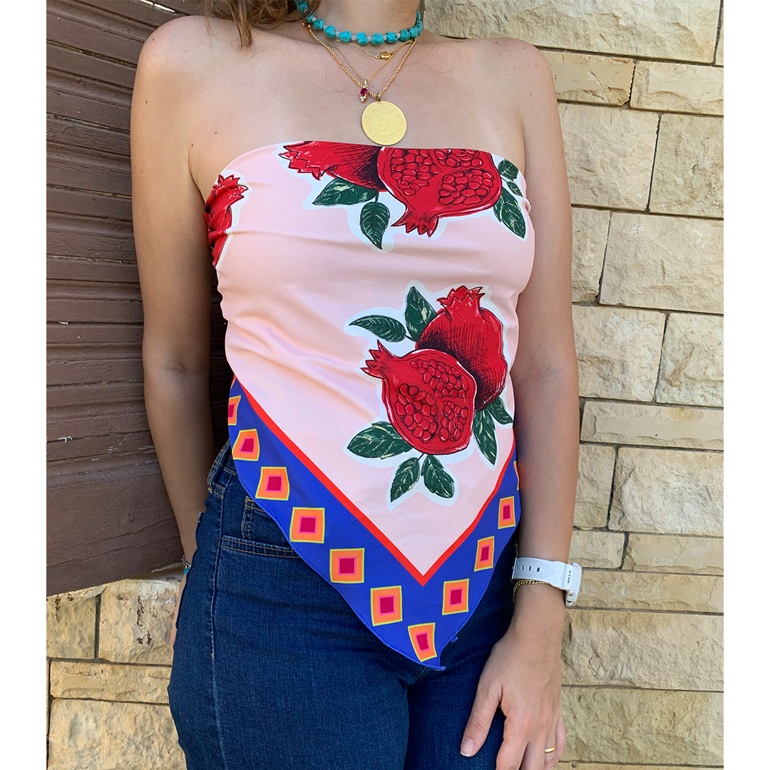 Pomegranate Wrap Scarf Top / Headband