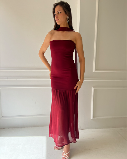 Burgundy Tube Dress