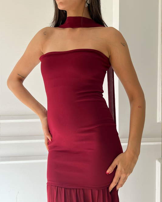 Burgundy Tube Dress