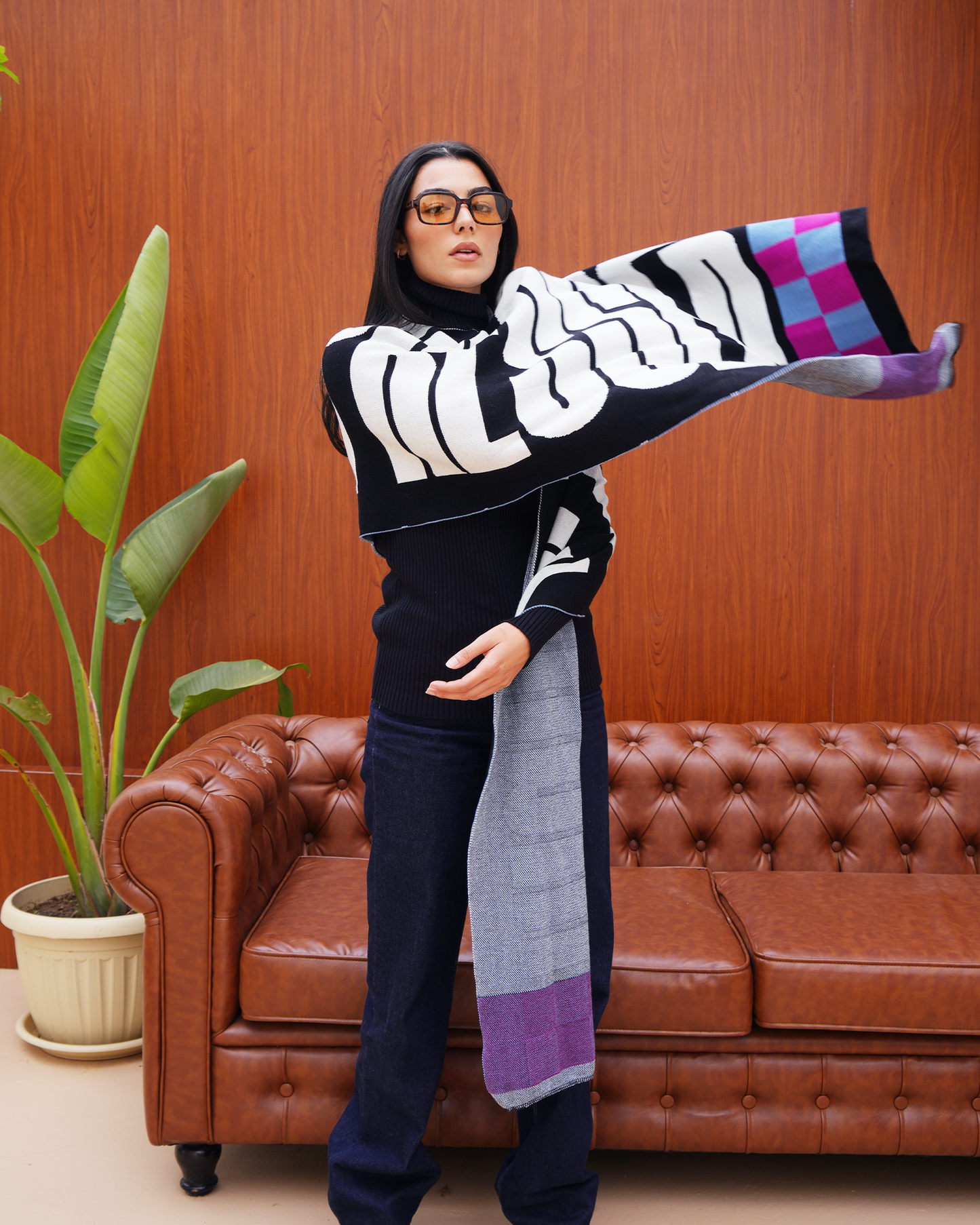 Highly Unimpressed Knit Scarf