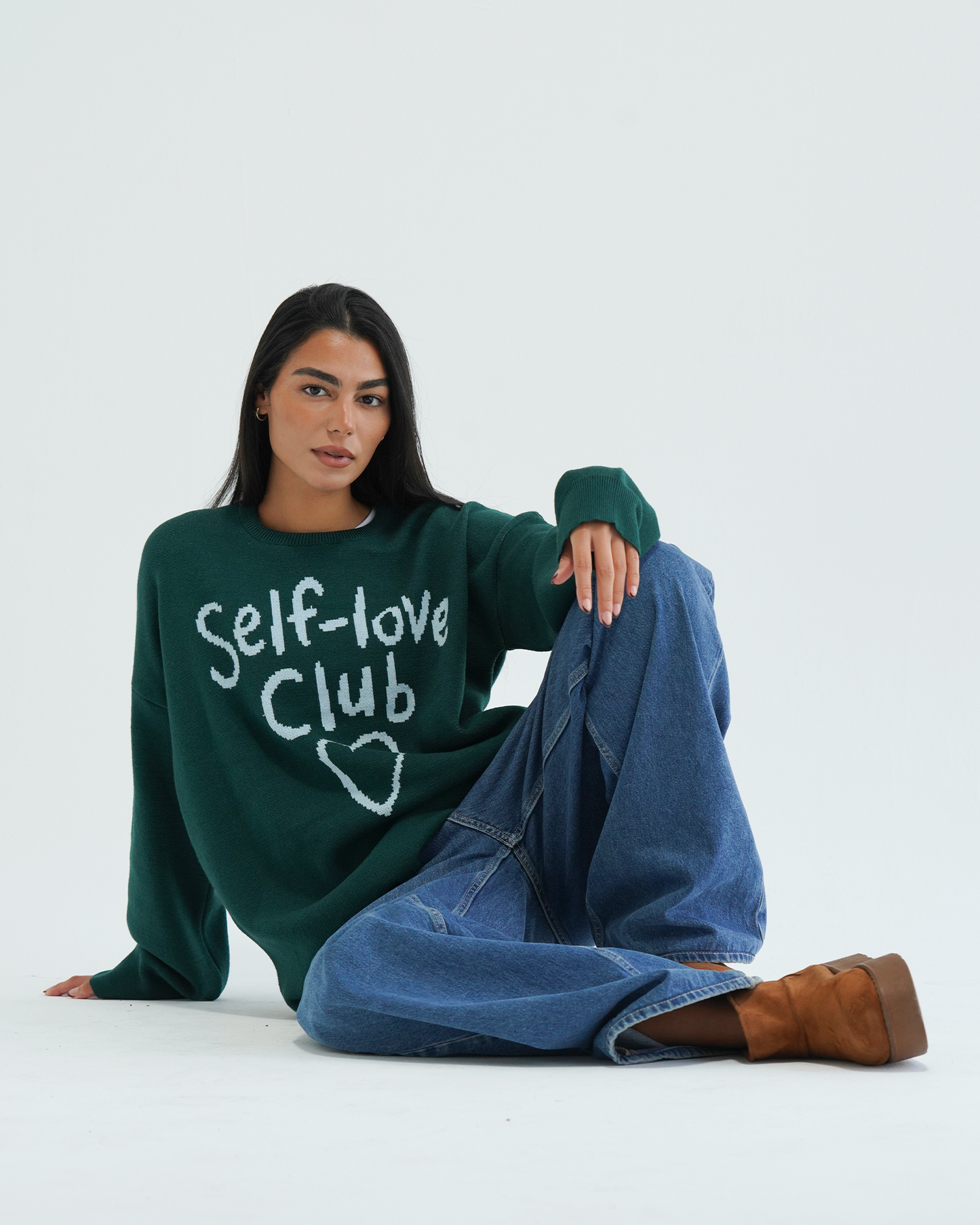 Green Self-Love Club Sweater