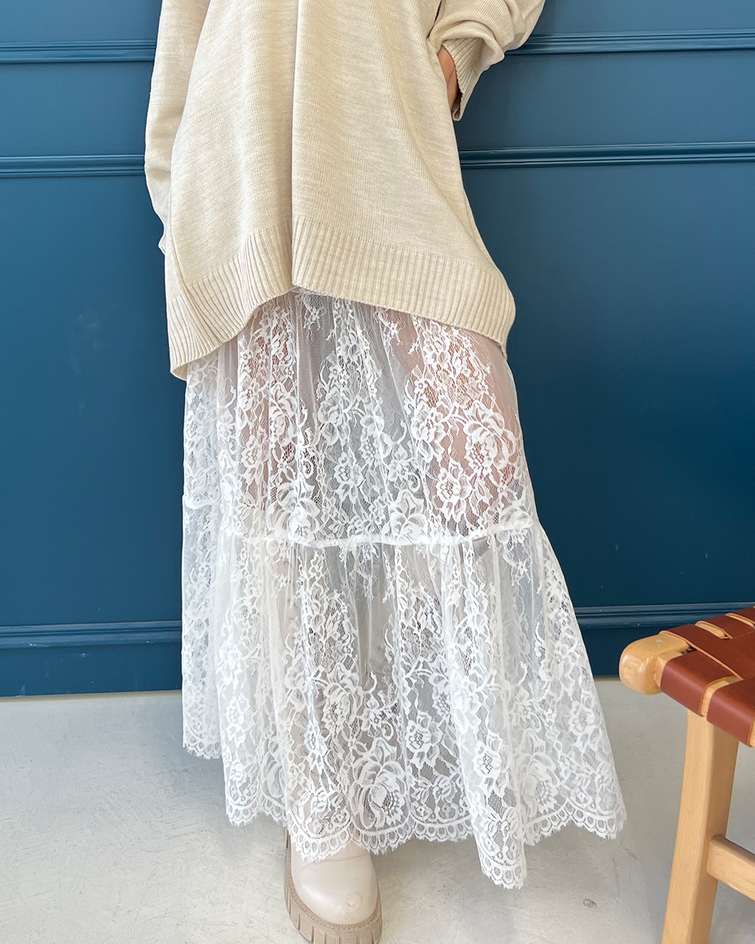 White Gypsy Lace Skirt