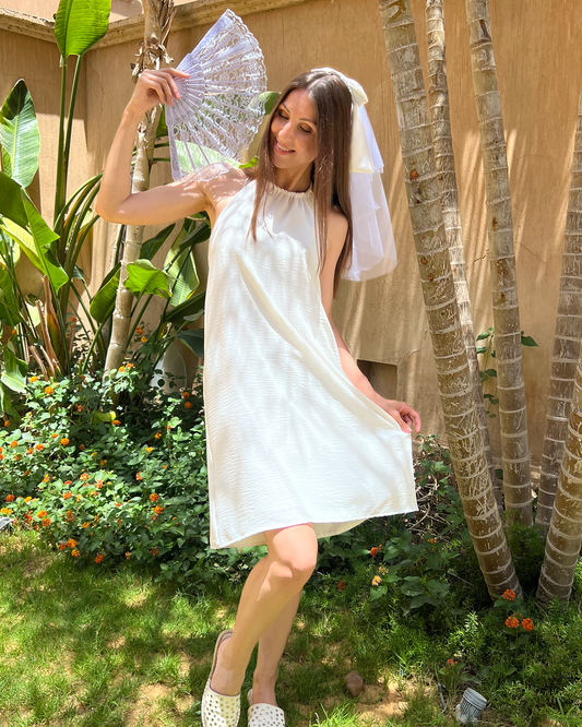 White Halter dress