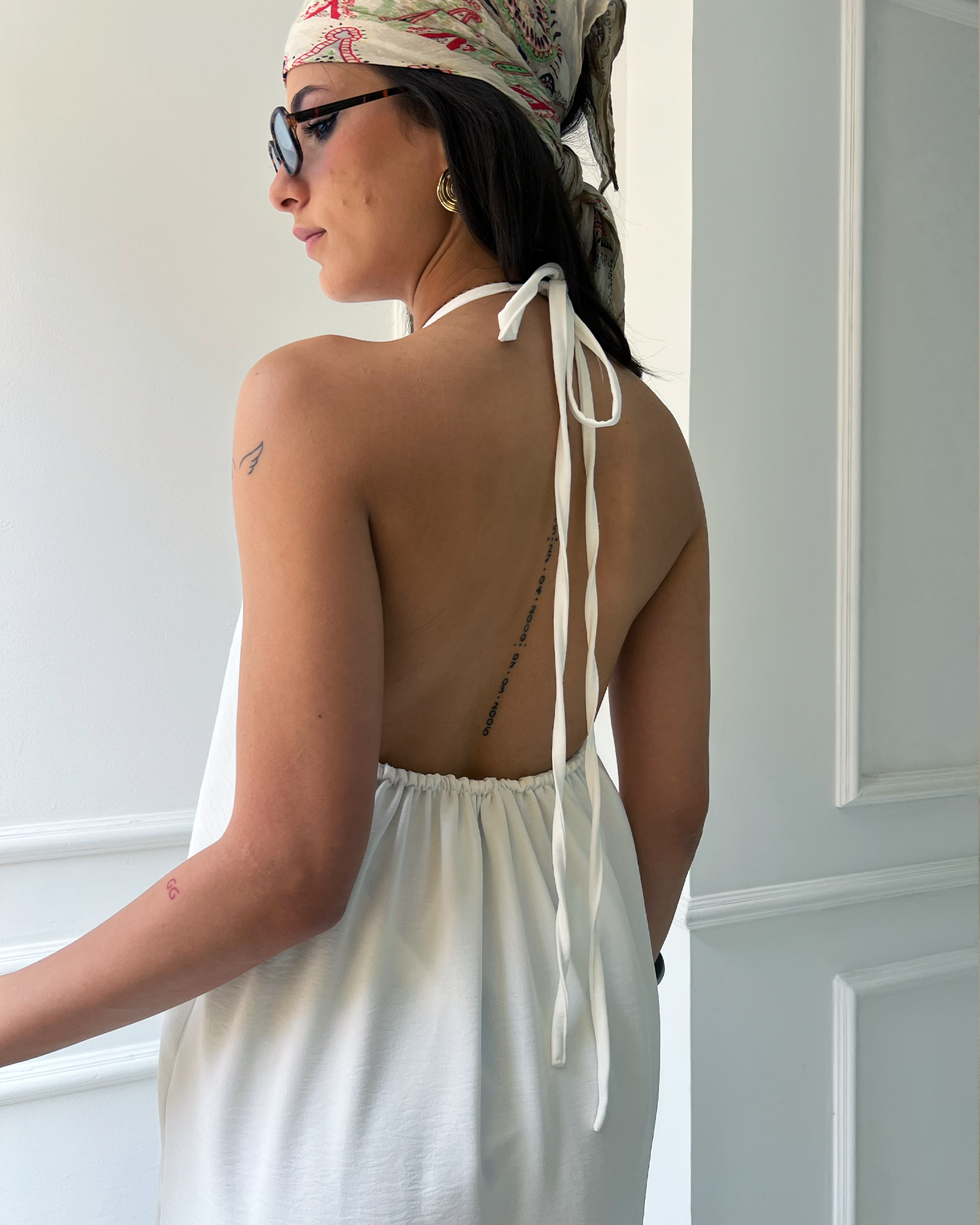 White Halter dress