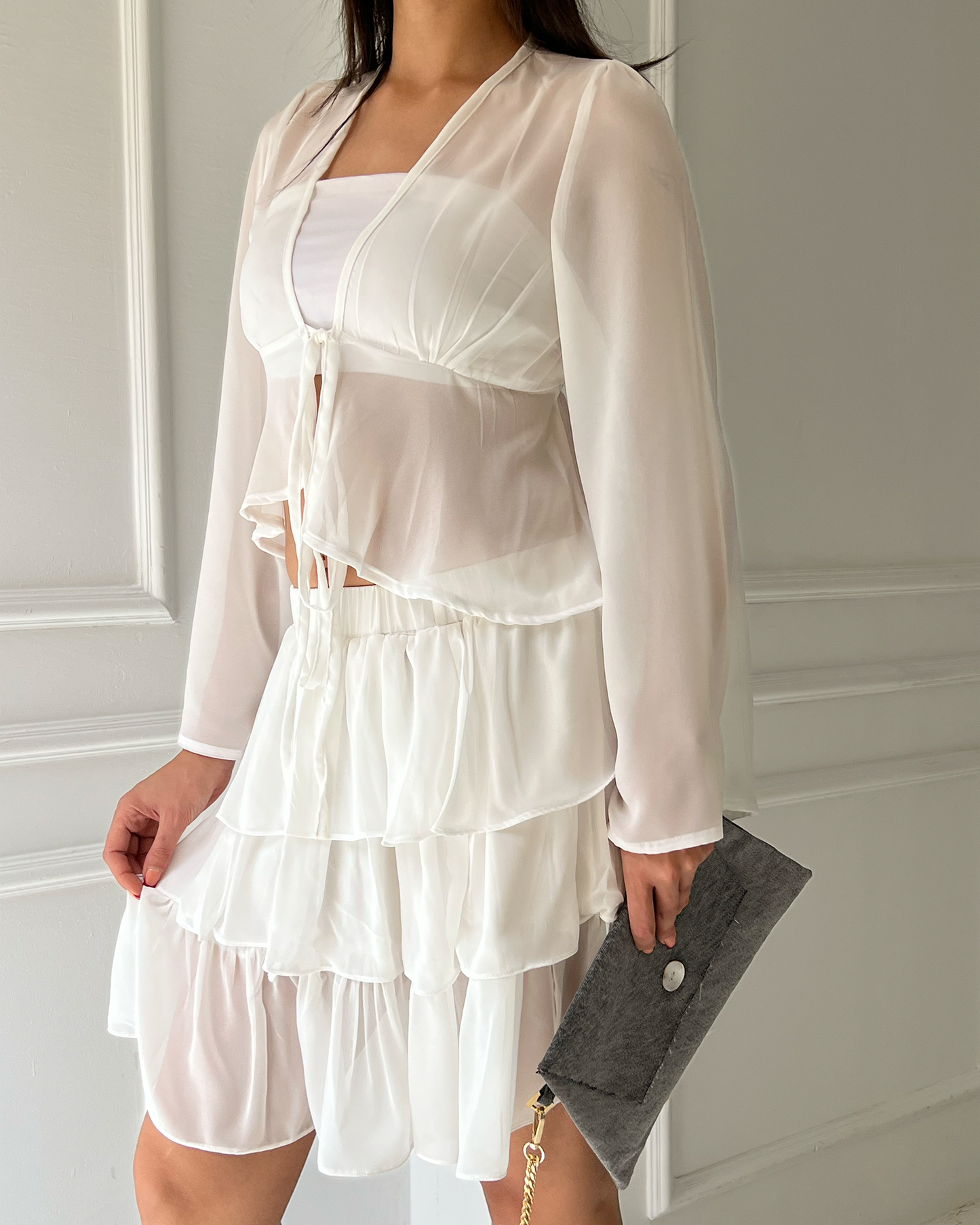 White Ruffled Skirt