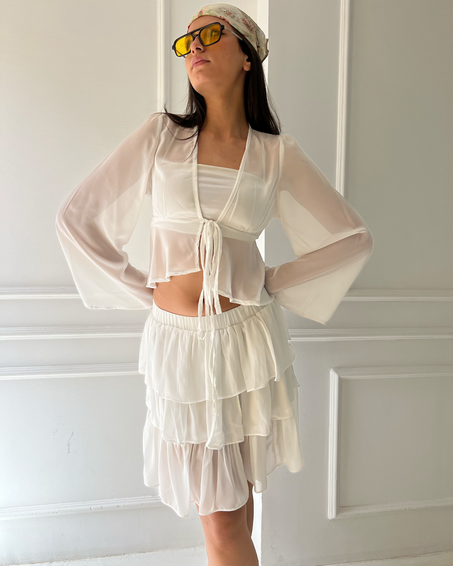 White Ruffled Skirt