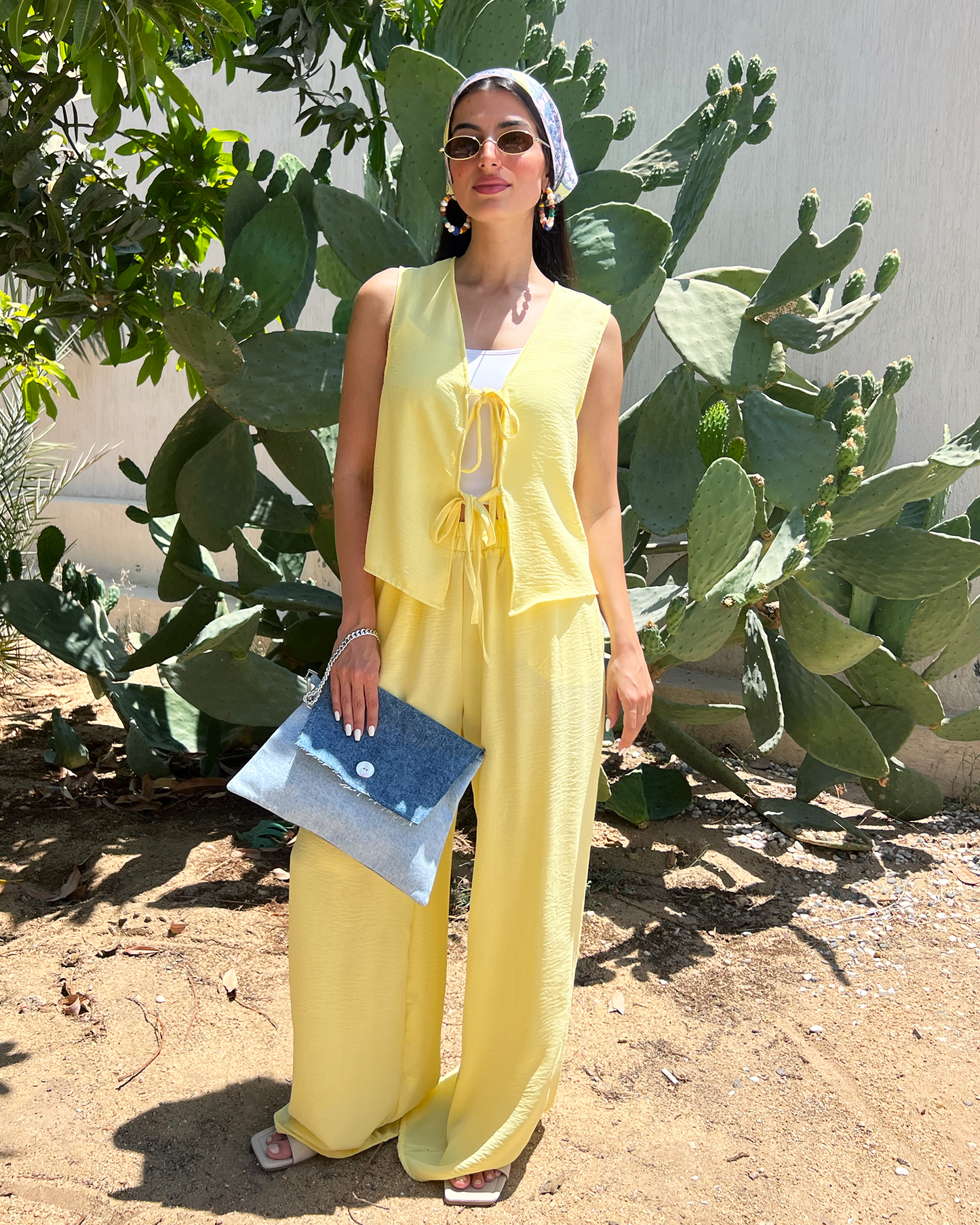 Butter Yellow Tie Vest