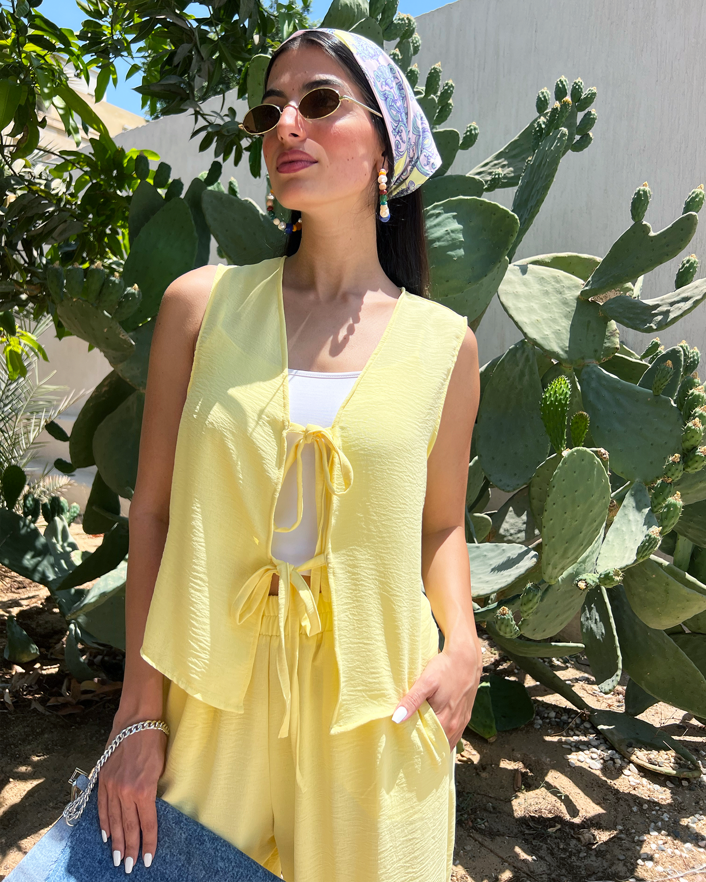 Butter Yellow Tie Vest