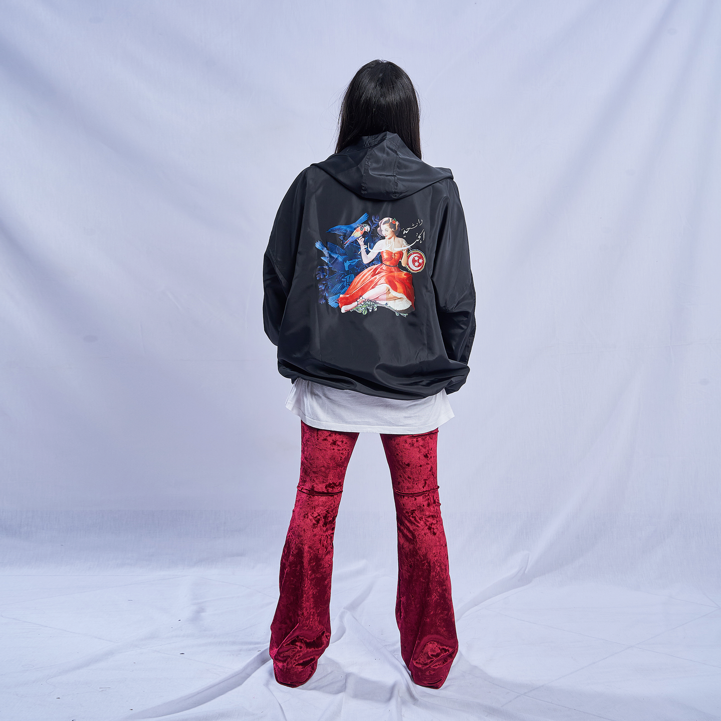 Black Oversized Windbreaker Jacket