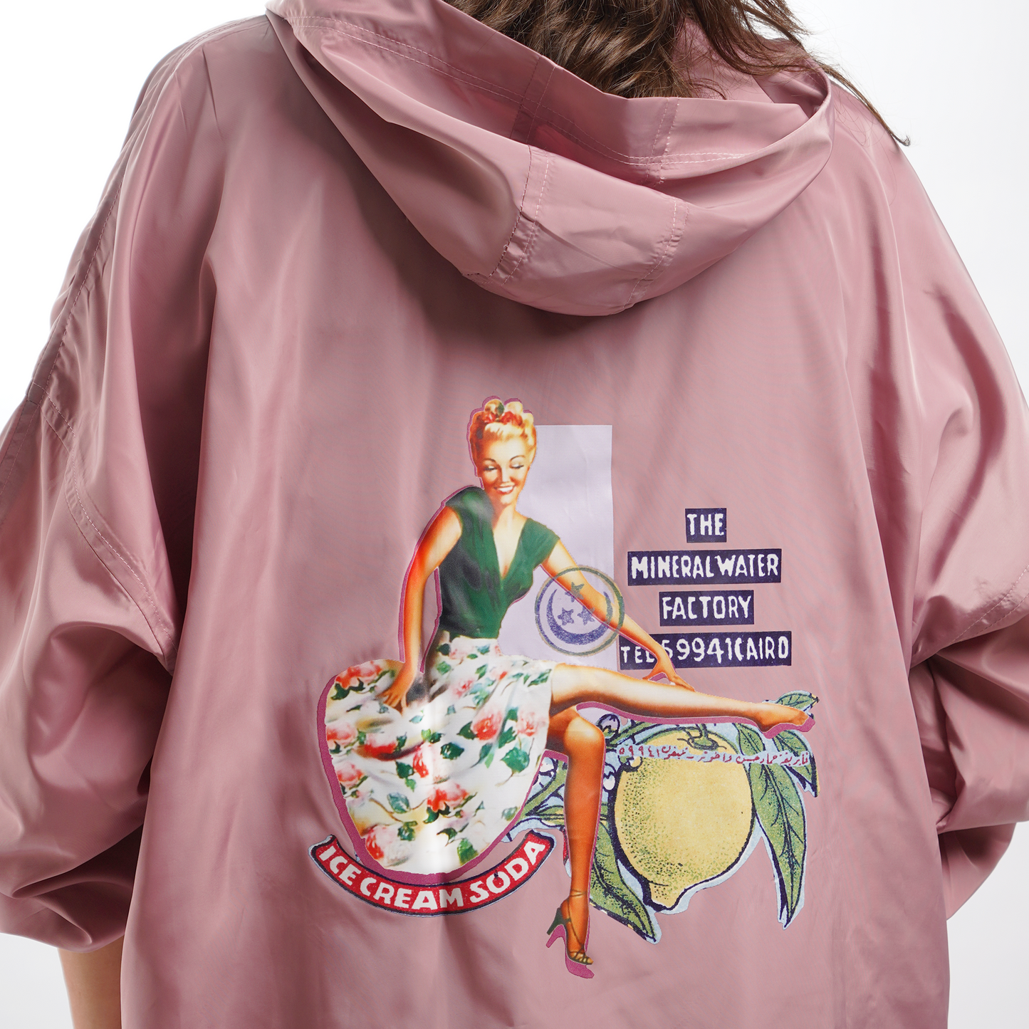 Dusty Pink Oversized Windbreaker Jacket