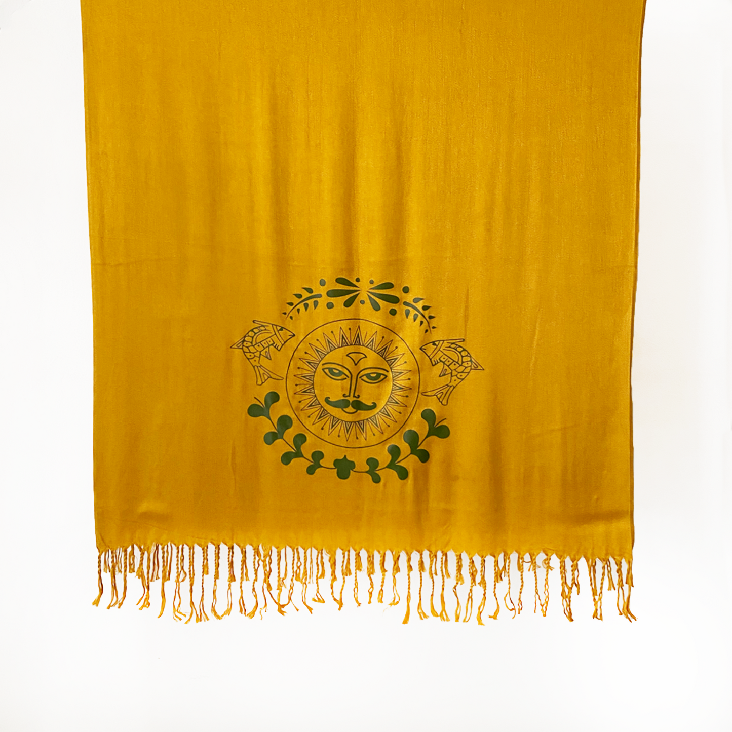 Mustard Shams Folk Scarf
