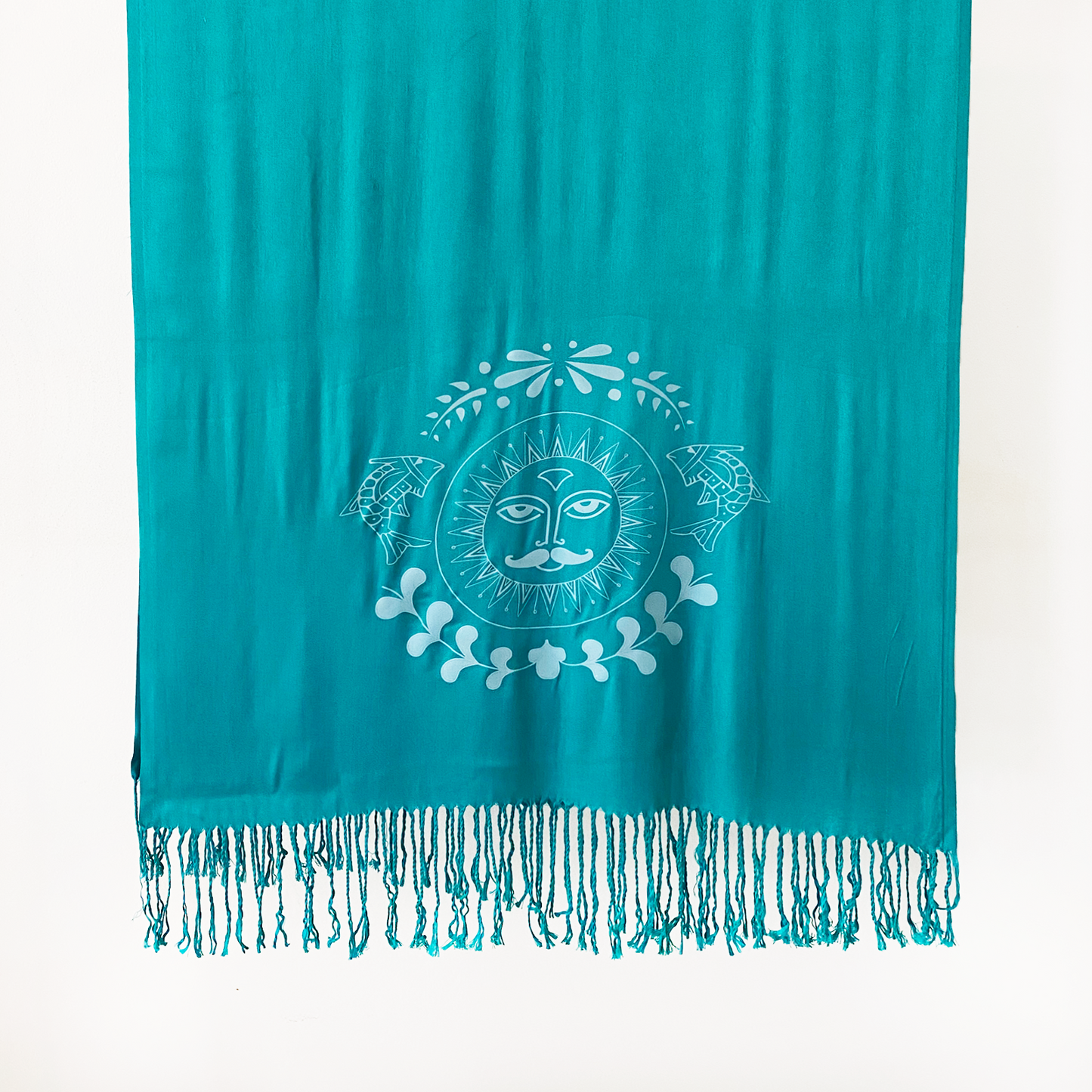 Turquoise Shams Folk Scarf