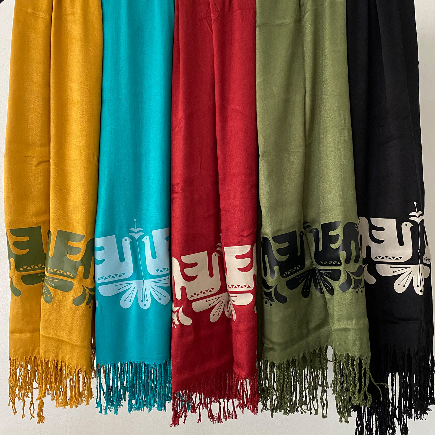 Turquoise Taer Folk Scarf