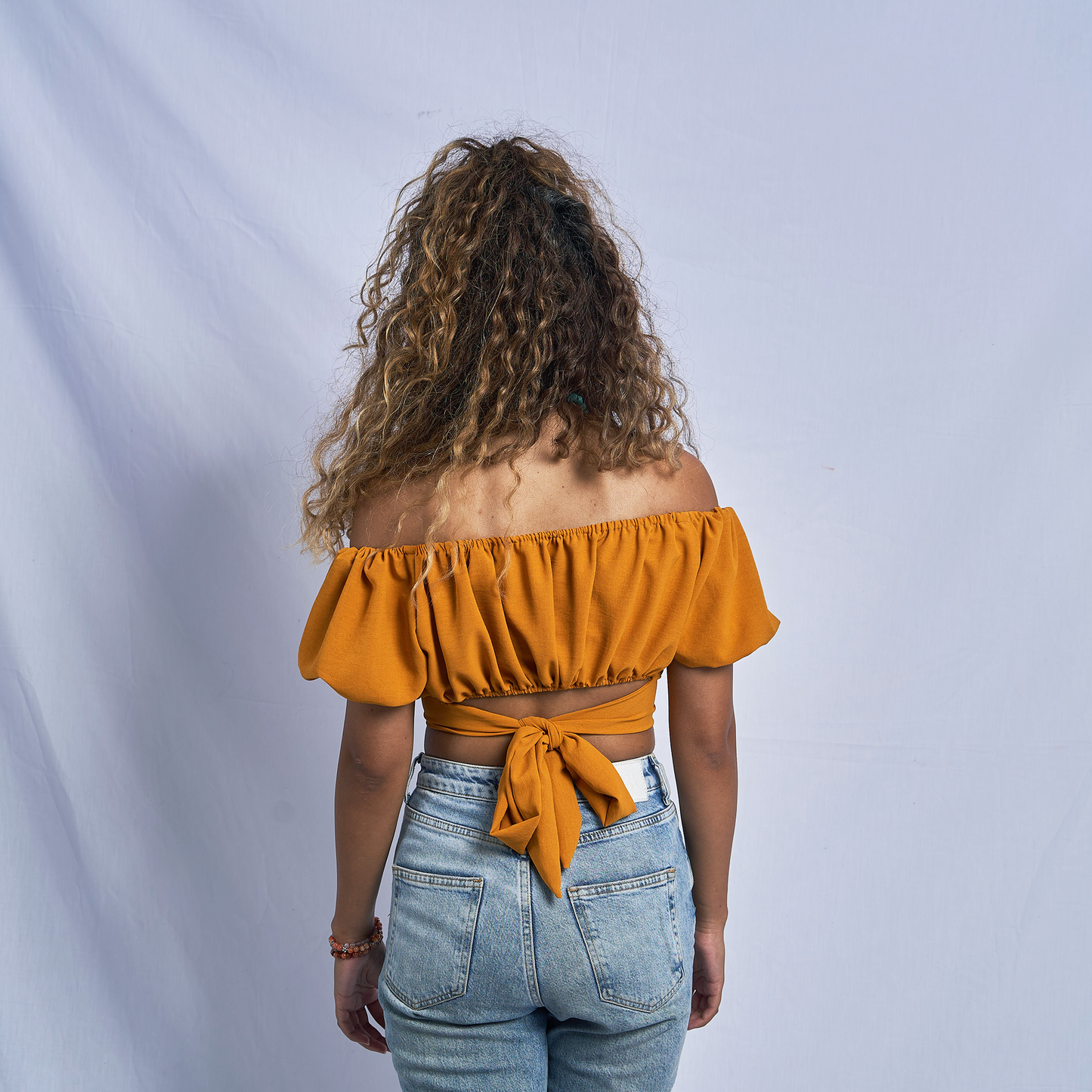 Mustard Summer Night Crop-top
