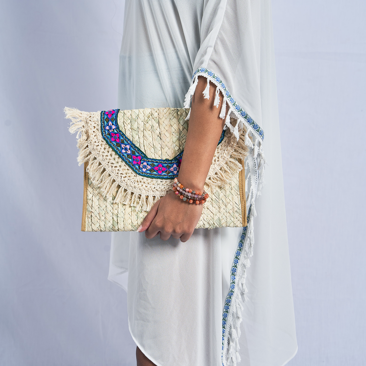 Pink flowers Beach Clutch