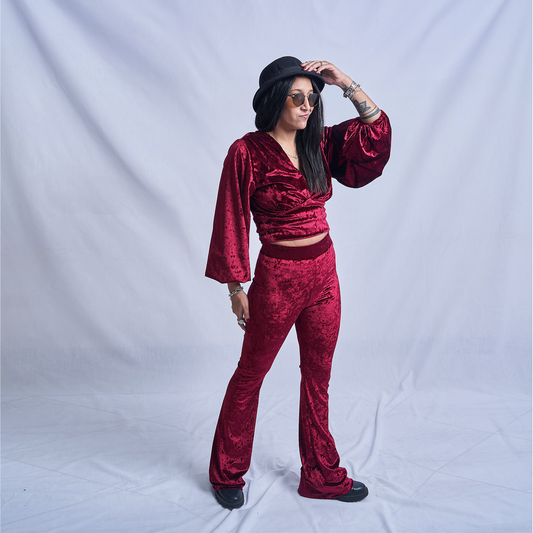 Burgundy Velvet Pants