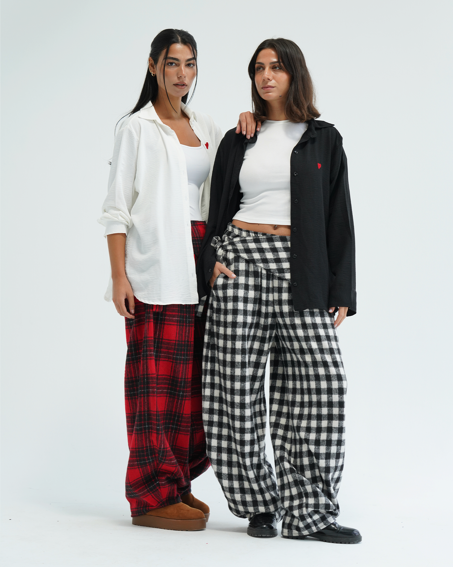 Black Flannel Balloon Pants